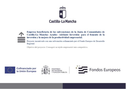Adelante Inversión: Exojo, S.L. cuenta con el apoyo financiero de la Junta de Comunidades de Castilla – La Mancha y de la Unión Europea a través del Feder.